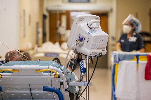 A Health Department spokesperson says the Biden administration is in close contact with oxygen suppliers and and the private sector to closely monitor the situation and support as needed, and pictured, the Woodlands Hospital on August 18, in Houston, Texas.
Mandatory Credit: Brandon Bell/Getty Images