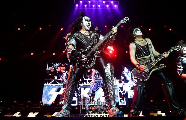 Gene Simmons (L) and Paul Stanley, members of the hard rock band "Kiss," seen here performing during the Resurrection Fest music festival in Viveiro, northern Spain in 2018, tested positive for coronavirus, prompting the postponement of some tour dates.
Mandatory Credit: MIGUEL RIOPA/AFP/AFP/Getty Images