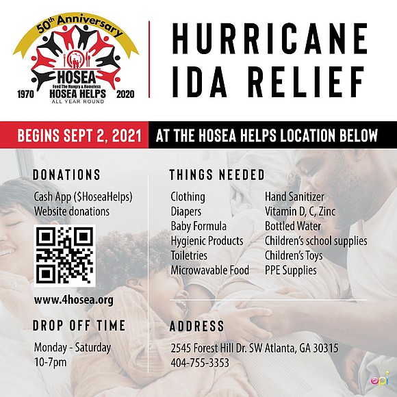 Hosea Helps, Inc. announces its hurricane relief donation drive to provide food and supplies to those impacted by Hurricane Ida. …
