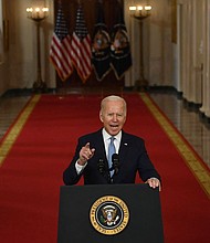 President Joe Biden is launching a federal effort to respond to Texas 6-week abortion law. Biden here speaks from the White House in Washington, DC, on August 31.
Mandatory Credit:	Brendan Smialowski/AFP/Getty Images