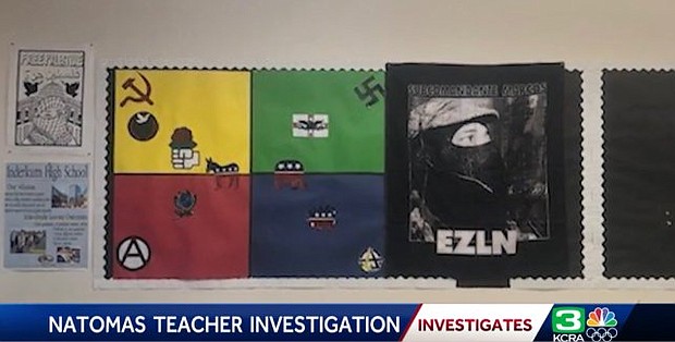 Gabriel Gipe, a teacher in Sacramento, California, could lose his job after asking students to place their political ideologies on a chart.
Mandatory Credit:	KCRA