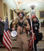 Jacob Chansley, the so-called "QAnon Shaman," who stormed the US Capitol in a horned bearskin outfit pleaded guilty Sept. 3 to a felony for obstructing the Electoral College proceedings on January 6.
Mandatory Credit:	Win McNamee/Getty Images