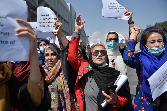 A group of Afghan women activists staged a small protest in Taliban-controlled Kabul Friday calling for equal rights and full …
