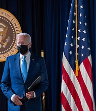 President Joe Biden, seen here in Washington, D.C., on August 23, is expected Thursday to announce that all federal workers must be vaccinated, with no option for testing.
Mandatory Credit: Ken Cedeno/UPI/Bloomberg/Getty Images