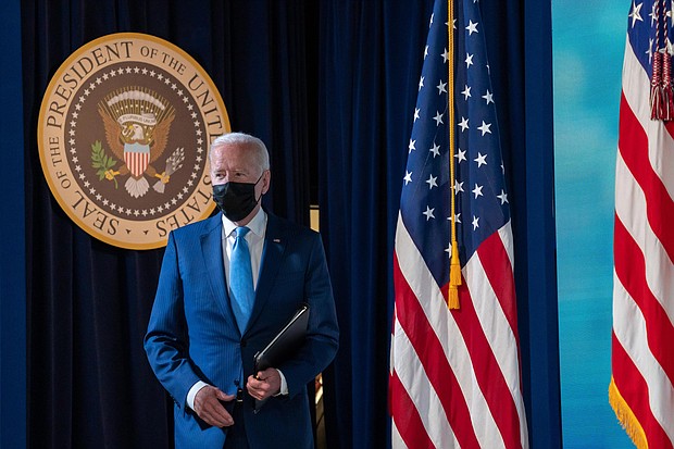 President Joe Biden, seen here in Washington, D.C., on August 23, is expected Thursday to announce that all federal workers must be vaccinated, with no option for testing.
Mandatory Credit:	Ken Cedeno/UPI/Bloomberg/Getty Images