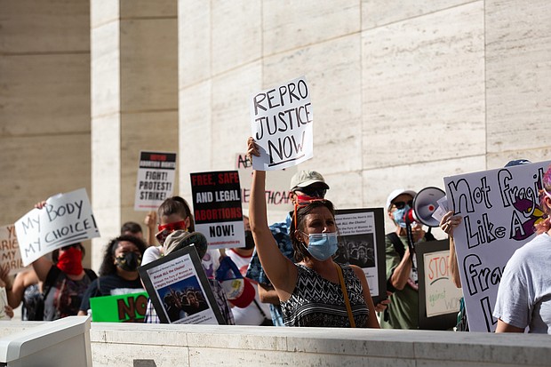 The Biden Justice Department is readying legal action to challenge the restrictive Texas abortion law. Protesters march against the abortion in Houston, Texas on September 5.
Mandatory Credit:	Reginald Mathalone/NurPhoto/ZUMA Press