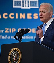 President Joe Biden, pictured here at the White House on August 23, will impose stringent new vaccine rules on federal workers, large employers and health care staff in a sweeping attempt to contain the latest surge of Covid-19.
Mandatory Credit: Jim Watson/AFP/Getty Images