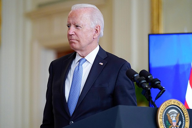 President Joe Biden, seen here at the White House on Wednesday, will argue in a speech on Thursday the US has reached an "inflection point" as he pushes for his economic agenda.
Mandatory Credit: Andrew Harnik/AP
