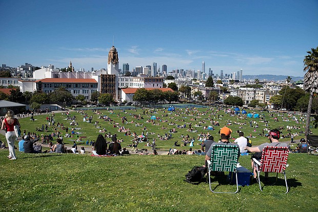 San Francisco has been crowned the "world's best" city, according to Time Out. People here relax at a park in San Francisco, on May 24, 2020.
Mandatory Credit: Li Jianguo/Xinhua/Getty Images