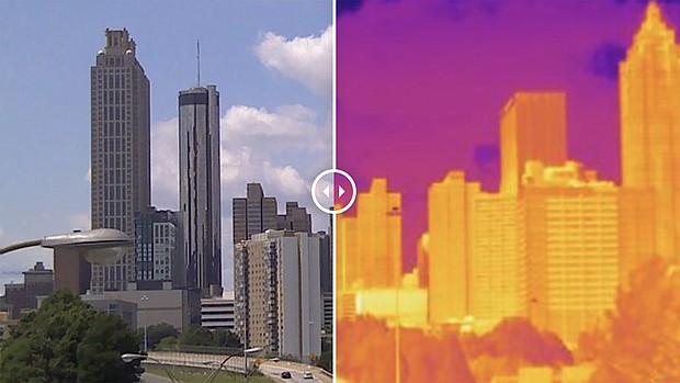 A picture and a thermal map show the city of Atlanta, Georgia.
Mandatory Credit:	CNN Weather