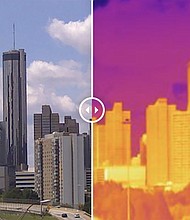 A picture and a thermal map show the city of Atlanta, Georgia.
Mandatory Credit:	CNN Weather