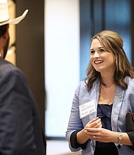 TALL XVI graduate Sarah Franklin, branch manager for Texas Farm Credit, Pleasanton. (Texas A&M AgriLife photo by Laura McKenzie)