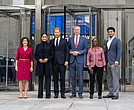 Governor Kathy Hochul tours 1 World Trade Center Observation deck with Harry and Meghan, The Duke and Duchess of Sussex, and Mayor Bill de Blasio