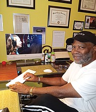 Henry K. Myers crafts his screenplays at his Henrico County home.