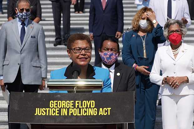 Rep. Karen Bass, a Democrat from California, is preparing to launch a 2022 campaign for mayor of Los Angeles.
Mandatory Credit:	Alex Wong/Getty Images