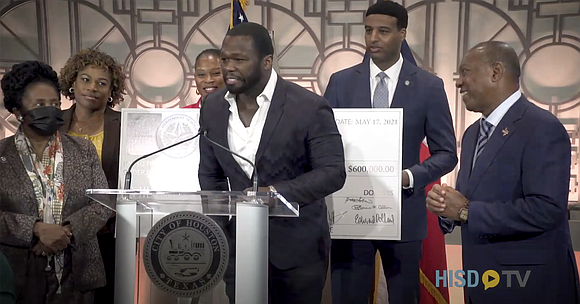 Houston Independent School District, Curtis “50 Cent” Jackson, Mayor Sylvester Turner, and Horizon United Group joined together today to induct …