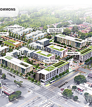 A rendering of Morgan Park Commons, proposed housing located at 115th and Halsted. This affordable housing is just one part of a vision to redevelop West Pullman and Roseland. Image provided by Abraham Lacy