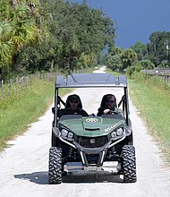The FBI-led search for Gabby Petito's fiance is becoming more targeted, police say. Pictured is the Carlton Reserve during a search for Brian Laundrie.
Mandatory Credit:	Phelan M. Ebenhack/AP