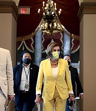 House Democrats could vote on the debt ceiling as soon as Tuesday. House Speaker Nancy Pelosi is seen here at the U.S. Capitol on August 24, in Washington, DC.
Mandatory Credit:	Anna Moneymaker/Getty Images