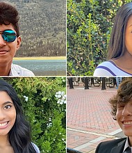 Kashyap Rajesh (top left), Damilola Awofisayo (top right), Sneha Revanur (bottom left), and Adrian Klaits (bottom right) are on the team of Encode Justice.
Mandatory Credit:	Provided to CNN