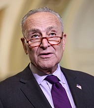 Senate Majority Leader Chuck Schumer, seen here at the U.S. Capitol on September 14, said Wednesday the Senate could take action 'as early as today' on a stopgap bill to avert shutdown.
Mandatory Credit:	Kevin Dietsch/Getty Images