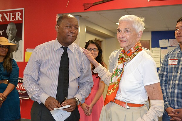 Frances Farenthold and Mayor Sylvester Turner