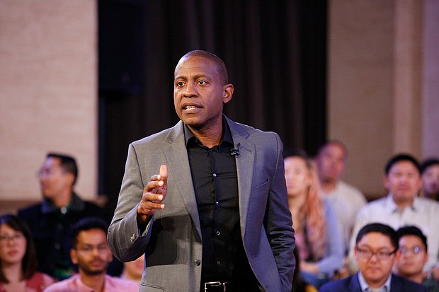Carlos Watson went on TV Monday morning to say that Ozy Media, the company he co-founded, would not shut down even though it announced Friday that it would. Watson is shown here at a TV debate for Take On America With OZY at The Bently Reserve on October 29, 2018 in San Francisco, California.
Mandatory Credit:	Kimberly White/Getty Images