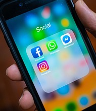 Facebook, Instagram and WhatsApp all suffered outages midday Monday, according to public statements from the three Facebook services.
Mandatory Credit:	Wachiwit/Shutterstock
