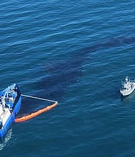 The breach occurred about five miles off the coast of Huntington Beach in Orange County
Mandatory Credit:	US Coast Guard