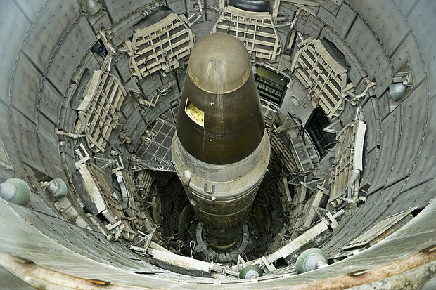 The US has 3,750 nuclear warheads in its stockpile and 2,000 are waiting to be dismantled, according to a release from the State Department, which emphasized the importance of transparency. A deactivated Titan II  nuclear ICMB is seen in a silo at the Titan Missile Museum on May 12, 2015 in Green Valley, Arizona.
Mandatory Credit:	BRENDAN SMIALOWSKI/AFP via Getty Images