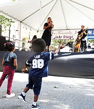 Groovin' at the 2nd Street Festival/Debra Dean & The Key West Band drew an appreciative crowd of adults and youngsters, including Lola-Ruth Faniel, 4, and Henry Tidwell, 2, who moved close to the Joe Kennedy Jr. Jazz Stage to enjoy the sounds.