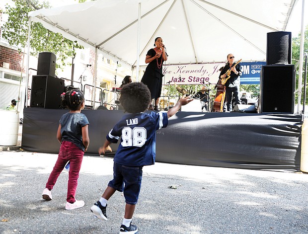 Groovin' at the 2nd Street Festival/Debra Dean & The Key West Band drew an appreciative crowd of adults and youngsters, including Lola-Ruth Faniel, 4, and Henry Tidwell, 2, who moved close to the Joe Kennedy Jr. Jazz Stage to enjoy the sounds.