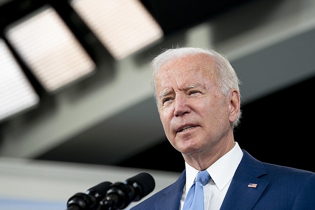 An Afghan interpreter who helped rescue then-Sen. Joe Biden after his helicopter was forced to land in a snowstorm 13 years ago has left Afghanistan. Biden is shown here at the Eisenhower Executive Office Building in Washington, D.C., U.S., on Friday, Oct. 8, 2021.
Mandatory Credit:	Stefani Reynolds/Bloomberg/Getty Images