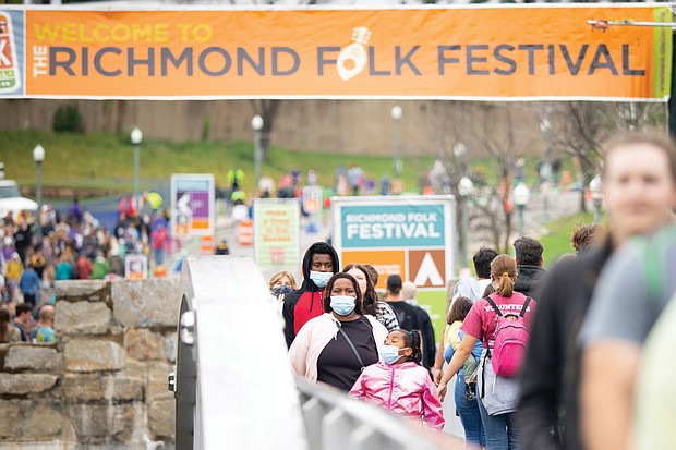 Music and dance came alive last weekend at the annual Richmond Folk Festival. Thousands of people, including Candace Ross and her children, Kiana Ross, Khalil Williams and Kasia Carrington, headed to the riverfront in Downtown and Brown’s Island for the three-day event showcasing the talent and culture of more than 30 artists from around the nation and the globe on multiple stages.