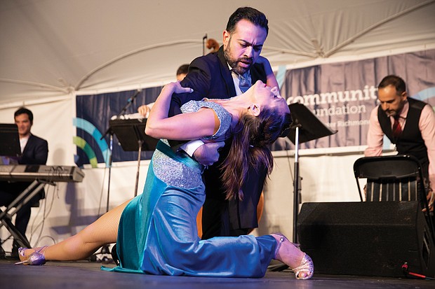 Leonardo Sardella and Mariana Parma dance an Argentine tango to an appreciative crowd at the Community Foundation Stage.