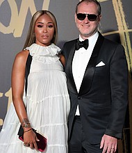 Eve, 42, announced Friday she's expecting a child with husband Maximillion Cooper. The couple is seen here in 2019.
Mandatory Credit:	Karwai Tang/WireImage/Getty Images