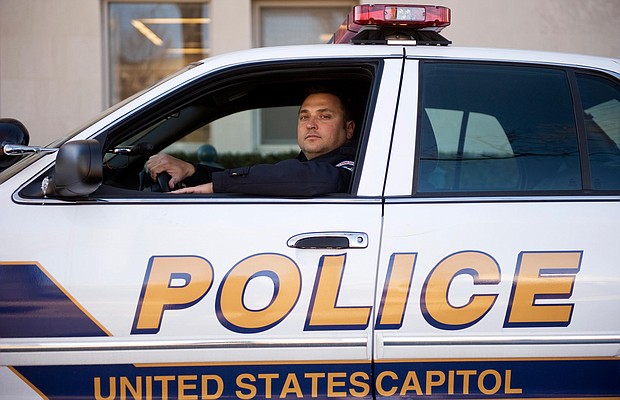 US Capitol Police officer Michael A. Riley, seen here in Washington, DC in 2011, pleaded not guilty on October 19, to two counts of obstruction of justice in connection to the January 6 insurrection at the US Capitol.
Mandatory Credit:	Tom Williams/CQ-Roll Call/Getty Images