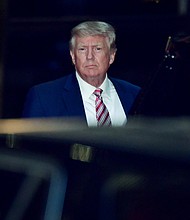 Former U.S. President Donald Trump leaves Trump Tower in Manhattan on October 18, 2021 in New York City.
Mandatory Credit:	James Devaney/GC Images/Getty Images