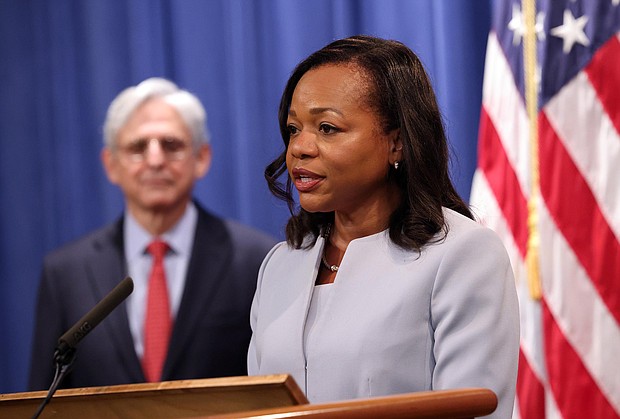 Kristen Clarke, Biden's civil rights chief, highlighted the racial disparities in juvenile detention systems. U.S. Assistant Attorney General for the Civil Rights Division Kristen Clarke speaking is seen here during a news conference at the Department of Justice on August 5, 2021 in Washington, DC.
Mandatory Credit:	Kevin Dietsch/Getty Images