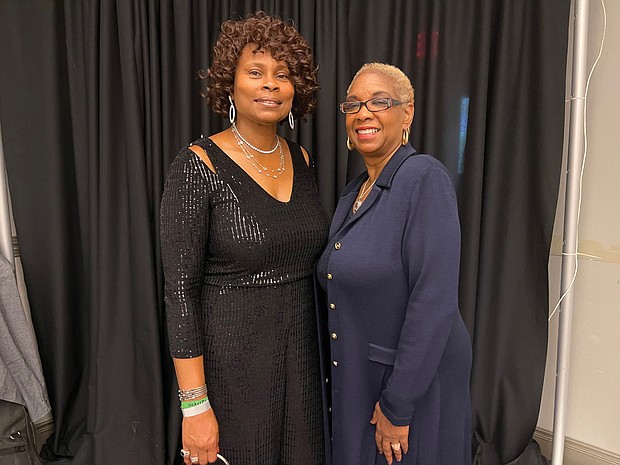 Virginia Union University alumna Wanda E. Gill, left, and An’Jou White, president of the VUU National Alumni Association, pause for a photo at a homecoming event earlier this month.