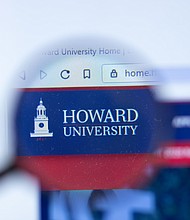 Howard University website with logo