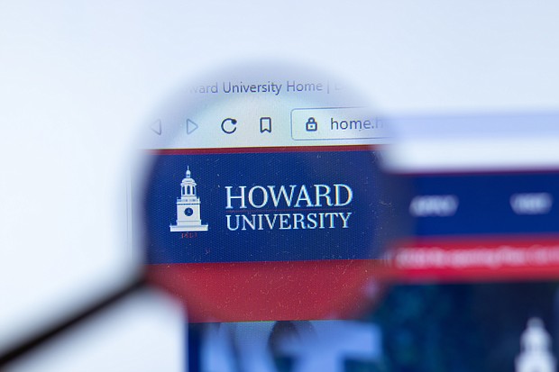 Howard University website with logo