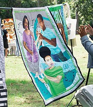 Quilt artist Unicia Buster, a former graphic designer with the Richmond Free Press, discusses the images and inspiration behind one of her quilts.