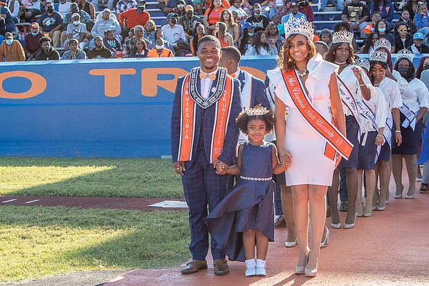 Homecoming 2021 was a joyful reunion at Virginia State University, where hundreds of alumni returned for a weekend of events under the theme “Back Home on the Hill.” Last Saturday was a real highlight, with people setting up tents and enjoying food, music and conversation at campus tailgates. The Trojans football team scored a big 27-7 victory against Lincoln University before a cheering crowd at Rogers Stadium. Members of the VSU Royal Court strutted during halftime. Mr. VSU, Isaiah Matthews-Braxton of North Carolina, and Miss VSU, Ashlee Gray of Maryland, enjoyed a glitzy and glamourous official coronation ceremony earlier during homecoming week, where the inaugural Little Miss VSU, 5-year-old Jae Coleman, was crowned.