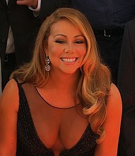 Singer Mariah Carey is shown here celebrating the 25th anniversary of 'All I Want For Christmas Is You' in Los Angeles, California.
Mandatory Credit:	POOL