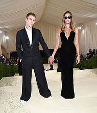 During an appearance on the podcast "In Good Faith with Chelsea & Judah Smith," which released on November 1, Justin and Hailey Bieber, seen here on September 13, in New York City, talked about some of rough patches in their relationship.
Mandatory Credit:	Kevin Mazur/MG21/Getty Images