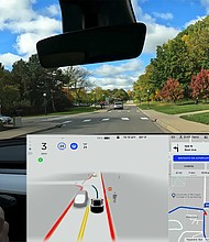 Tesla owners using "full self-driving" have posted YouTube videos detailing how the software works, including its limitations.
Mandatory Credit: Dirty Tesla/YouTube