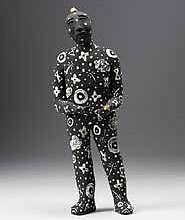Anita Fields (Osage / Muscogee); Starr Man, 2015; Clay, slip, gold luster glaze. Collection of the Fred Jones Jr. Museum of Art, The University of Oklahoma, Norman; The James T. Bialac Native American Art Collection, 2010.