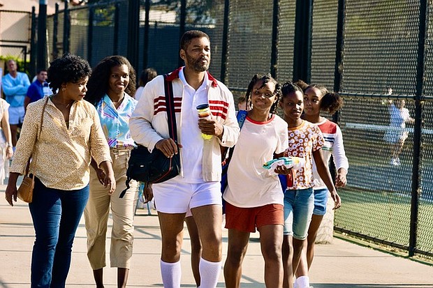 AUNJANUE ELLIS, MIKAYLA BARTHOLOMEW, WILL SMITH, SANIYYA SIDNEY, DEMI SINGLETON and DANIELE LAWSON co-star in KING RICHARD.