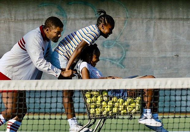 WILL SMITH, DEMI SINGLETON and SANIYYA SIDNEY in KING RICHARD